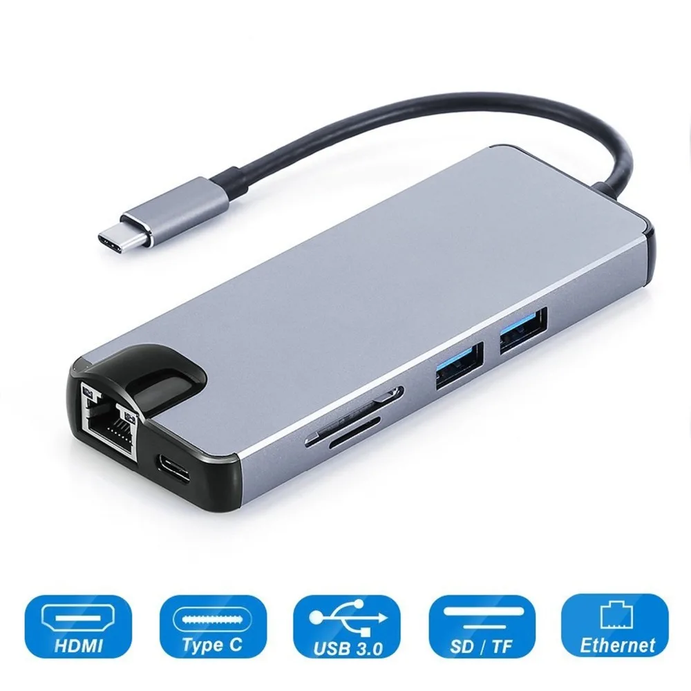 Док-станция 8 в 1 стандарта USB Type C на 4K HDMI | Мобильные телефоны и аксессуары