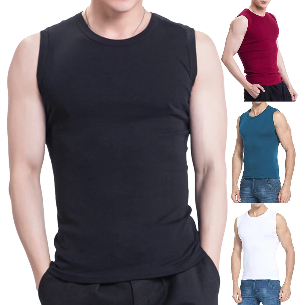 2019 летняя эластичная майка повседневная с круглым вырезом однотонная без