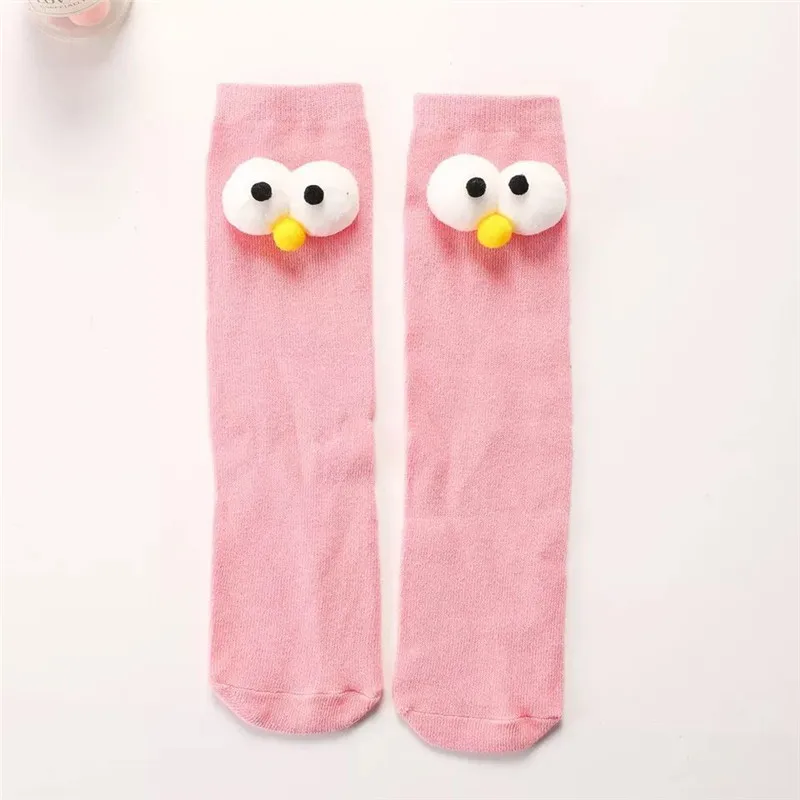 9 Baby Cotton Long Socks Toddler Colorful Cute Cartoon 3D Big Eyes Sock Kids Solid Color Socks Spring Autumn Fashion Kids Gift - Цвет: 9