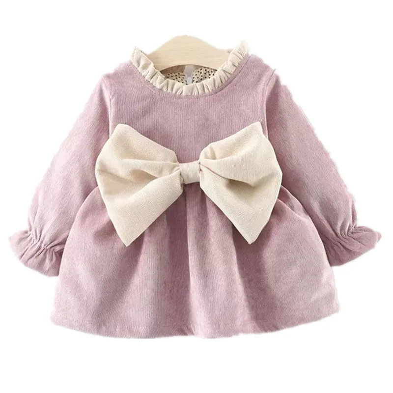 Детское платье принцессы с длинным рукавом и бантом|Платья| |