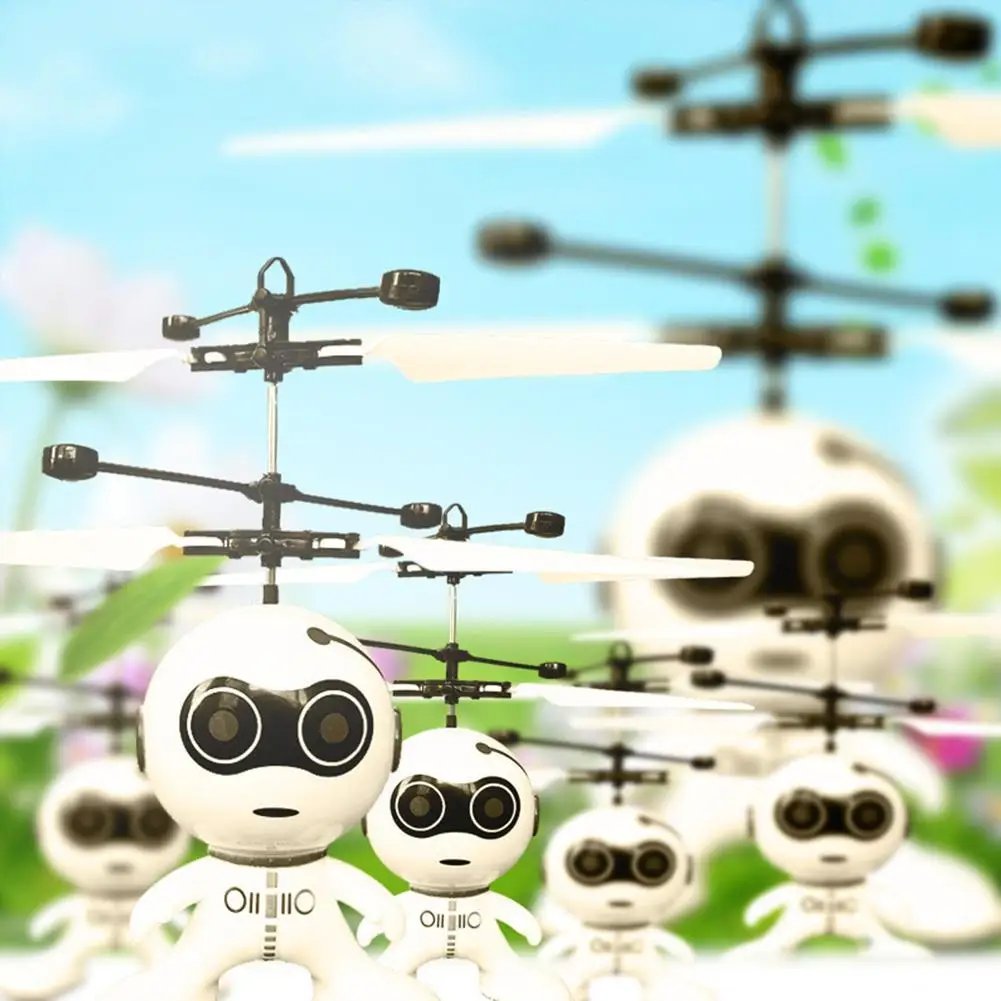 

Flying Robot Toy USB Cable Sensing Fly Robot Kids Toys Robot Toys RC For Child Electronic Suspension Action Aircraft Smart M4M1