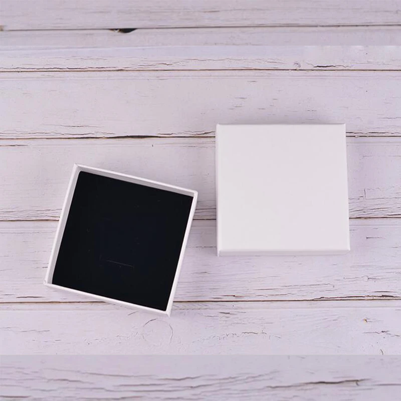 Бумажная Подарочная коробка для украшений винтажная белая ожерелий браслетов