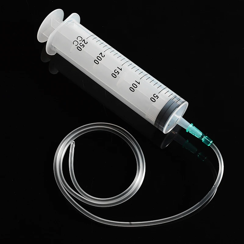 Новый шприц большой емкости 250 мл одноразовый для измерения заправки и трубка 1