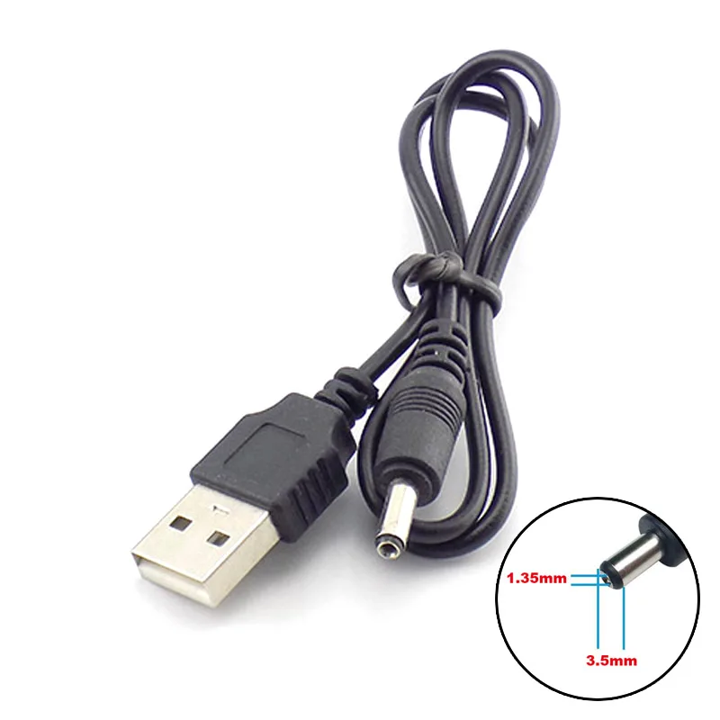 

5V USB to DC Power Supply Cable 3.5mmx1.35mm Charger Charging Wire for Rechargeable 18650 Battery for Torch Headlamp Flashlight