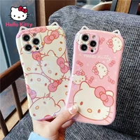 hello kitty cute cat ear phone case for iphone13 13pro 13promax 12 12pro max 11 pro x xs max xr 7 8 plus cover