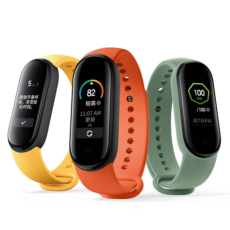 

Смарт-браслет Xiaomi Mi Band 5, спортивный водонепроницаемый фитнес трекер с AMOLED экраном, с функцией измерения сердечного ритма, Bluetooth