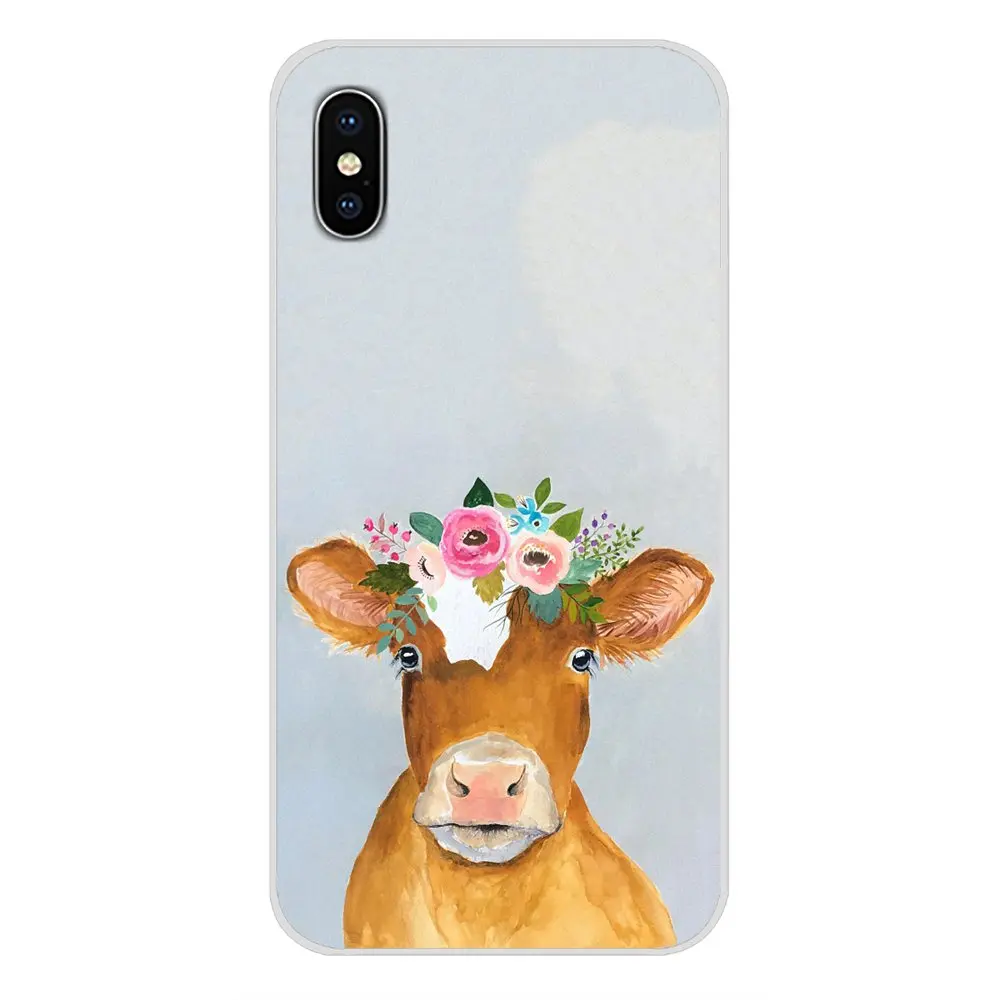 Для huawei G7 G8 P7 P8 P9 P10 P20 P30 Lite Mini Pro P Smart Plus TPU Чехлы для животных крупного рогатого скота корова Акварельная живопись - Цвет: images 1