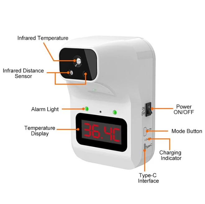 

2020 Infrared Thermometer Forehead Body Non-Contact Thermometer Baby Adults Outdoor Home community Digital Infrared Fever alarm