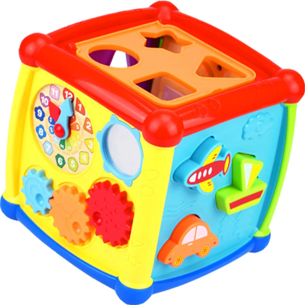 Строительный блок раннего образования шестисторонняя коробка для малышей 1 год