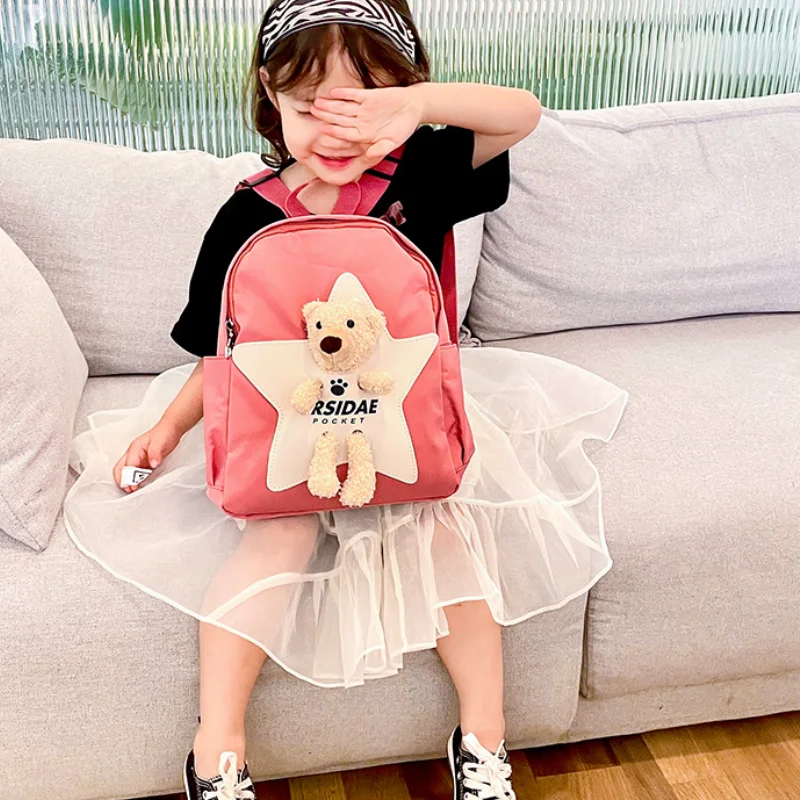 

Детский рюкзак для детского сада, Новинка осени 2022, Детский рюкзак, рюкзак для девочек и мальчиков с милой звездой и медведем, школьная сумка...