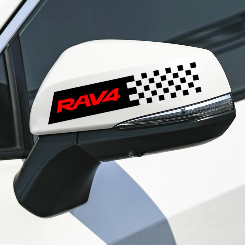 

RAV4 Checked Flag Car Stickers Creative Decoration Decals For Toyota Rearviea Mirrors Tuning Styling Vinyls D30