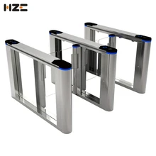 High security RFID optical face recognition pedestrian access control swing turnstile barrier speed gate system for hotels
