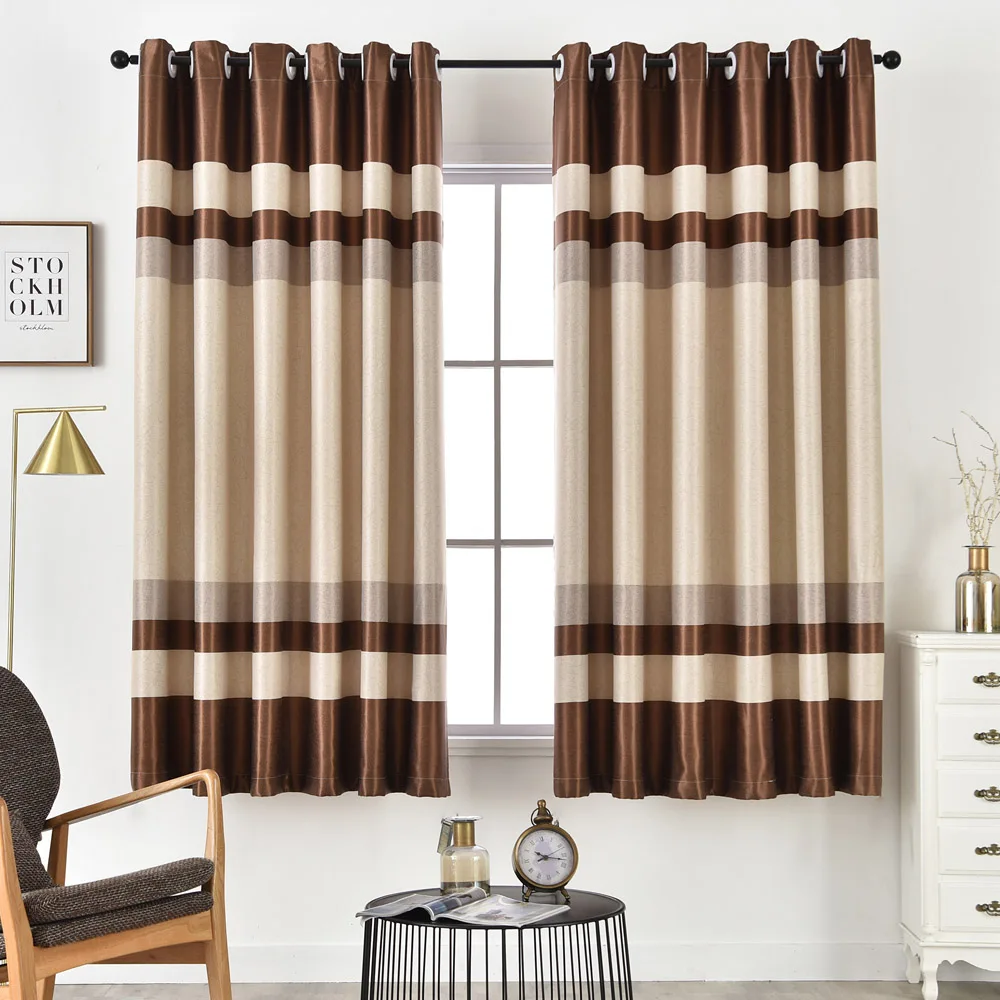 1 PCS W100xL200cm Cross Stripe Curtain For Bedroom Livingroom Door Small Window Blackout Drapes PC030C | Дом и сад