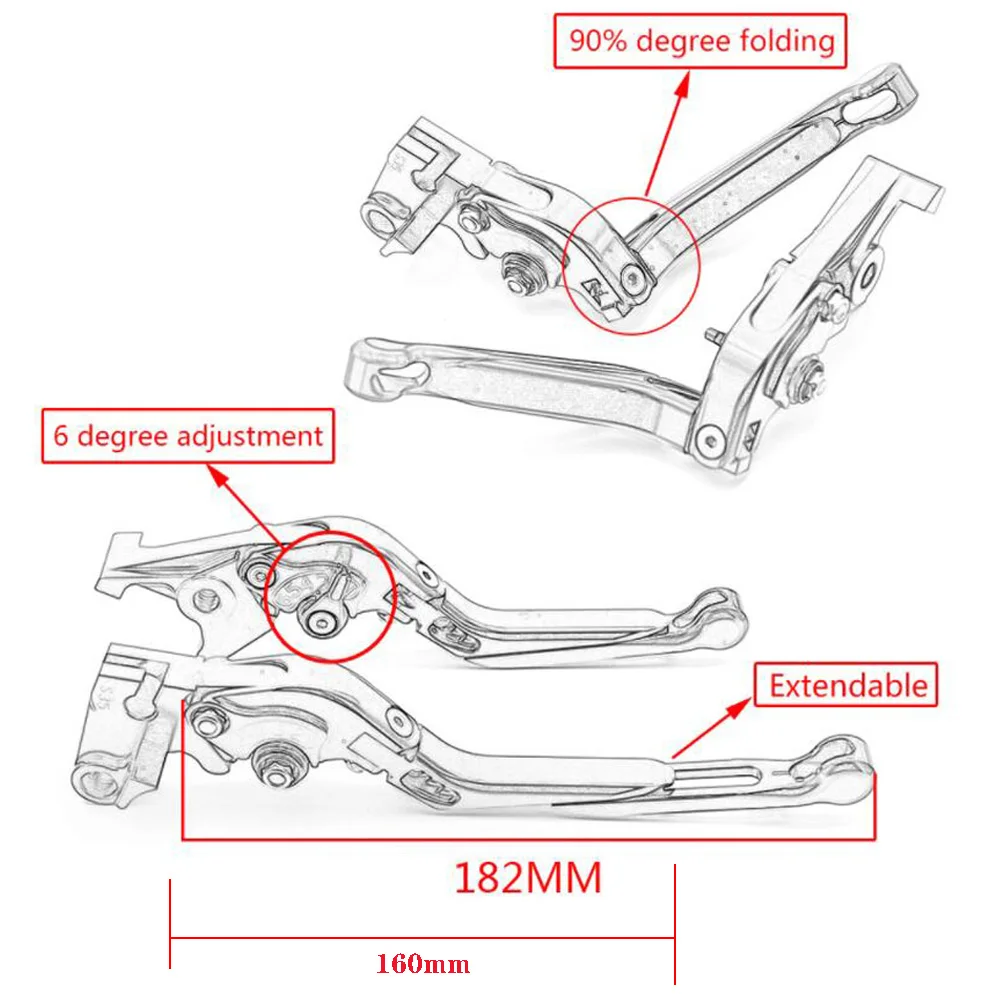 Motorcycle Accessories Folding Extendable Adjustable Brake Clutch Lever For Kawasaki NINJA 650R/ER-6F/ER-6N 2009-2016 | Автомобили и