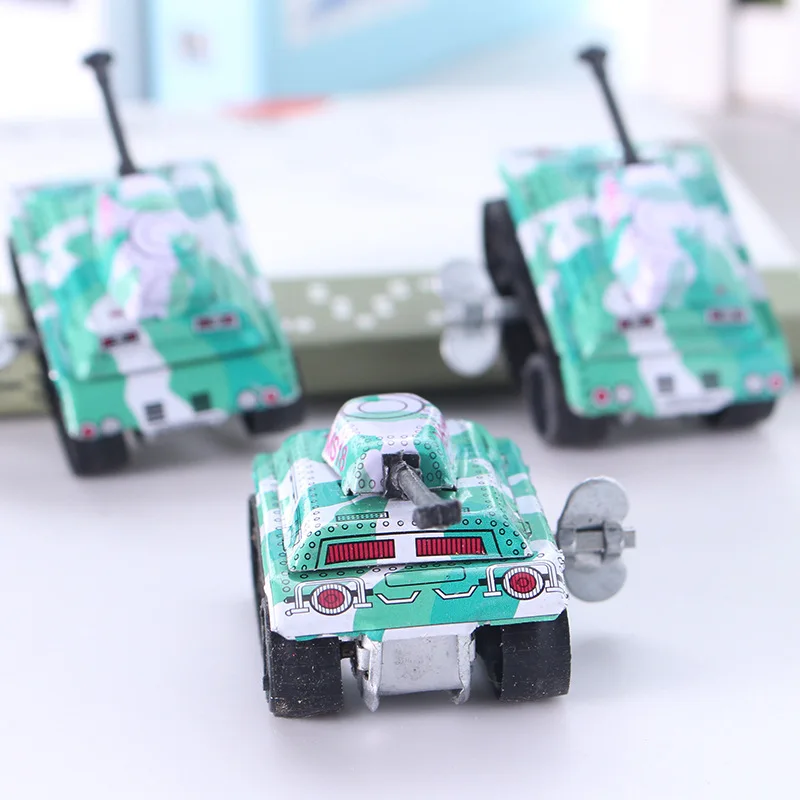 1 шт. Ретро ностальгическая Классическая Детская заводная игрушка Железный Танк