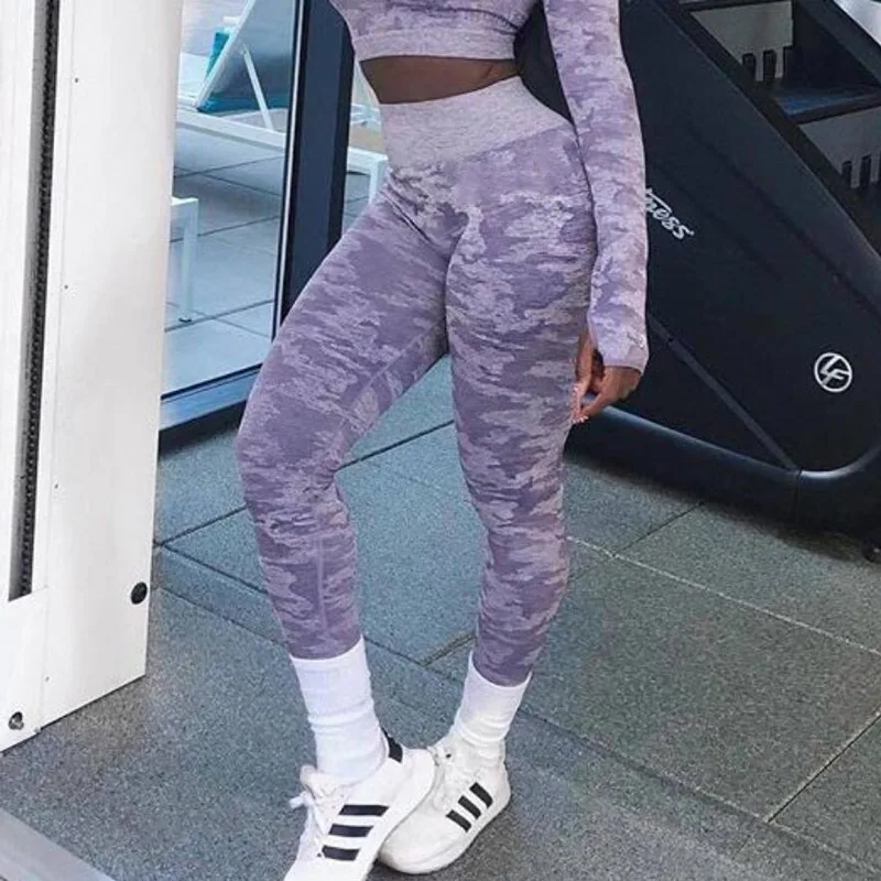 

Camo Seamless Gym Leggings For Women High Waist Tummy Control Sport Leggings Stretchy Fitness Tights Female Yoga Pants New