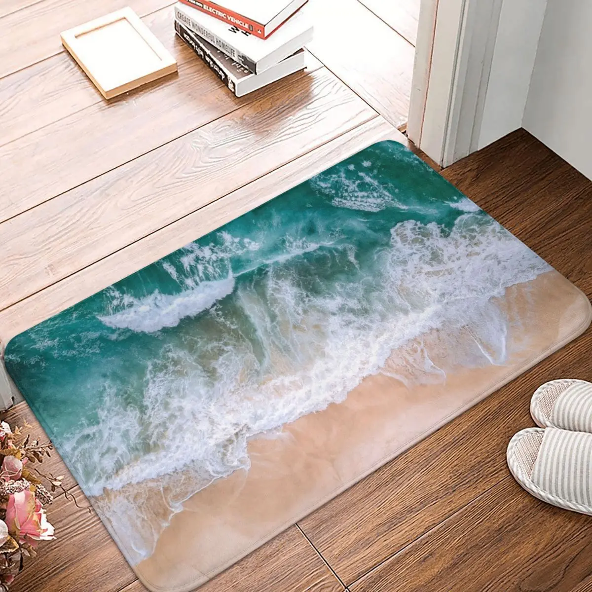 

Blue Ocean Waves Australia Doormat Carpet Mat Rug Polyester Anti-slip Floor Decor Bath Bathroom Kitchen Balcony 40*60