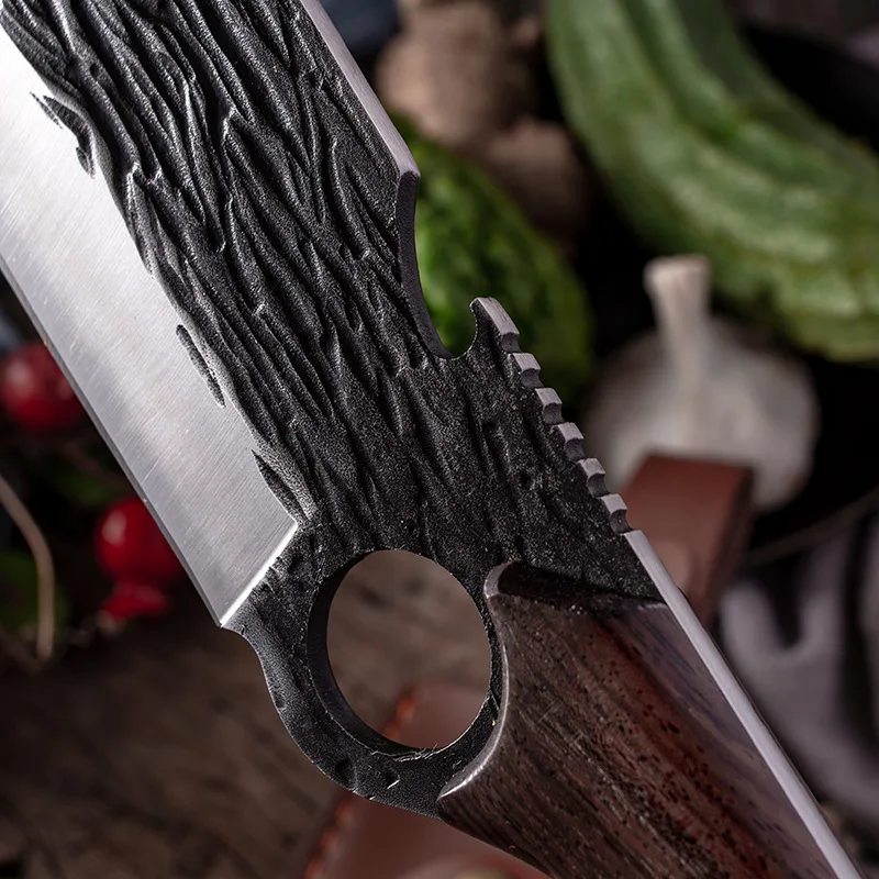 

Outdoor Tree Chopper Sharp Handmade Forged Clad Steel Kitchen Chef Boning Knifes Forged Camping Slicing Cleaver Butcher Knifes