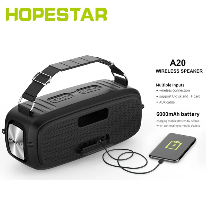 Bluetooth Колонка HOPESTAR A20 мощная с мощными басами 55 Вт Портативная колонка сабвуфером