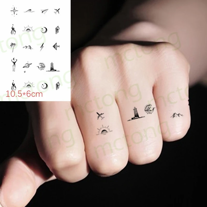 

Waterproof Temporary Tattoo Sticker Black Cross Totem Flash Tatoo Fake Tatto Arm Neck Leg Finger Wrist Foot for Girl Men Women
