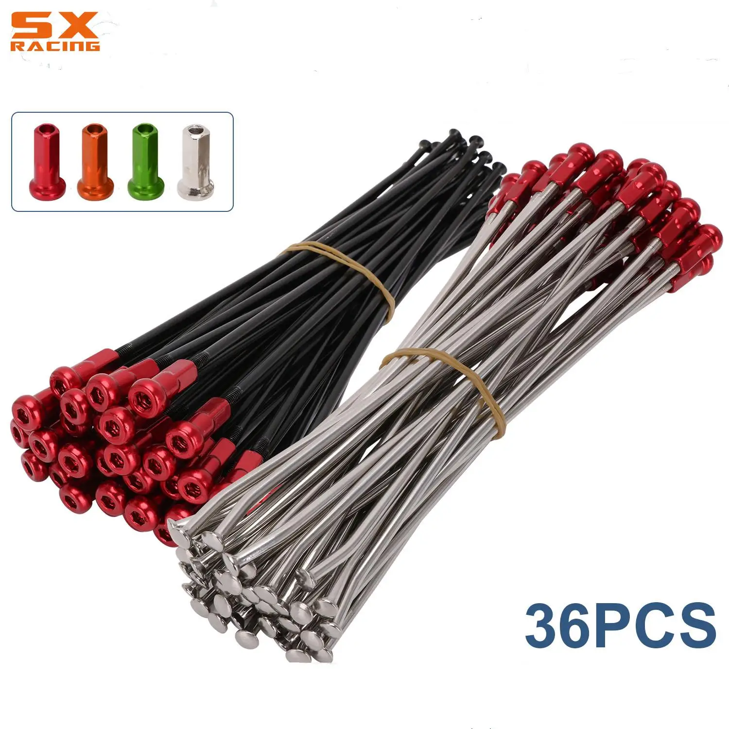 

36 Pcs 21" Front 19" Rear Wheel Steel Spokes Nipples For KTM EXC EXCF SX SXS SXF XC XCF XCFW 125 150 250 350 450 530 1998-2015