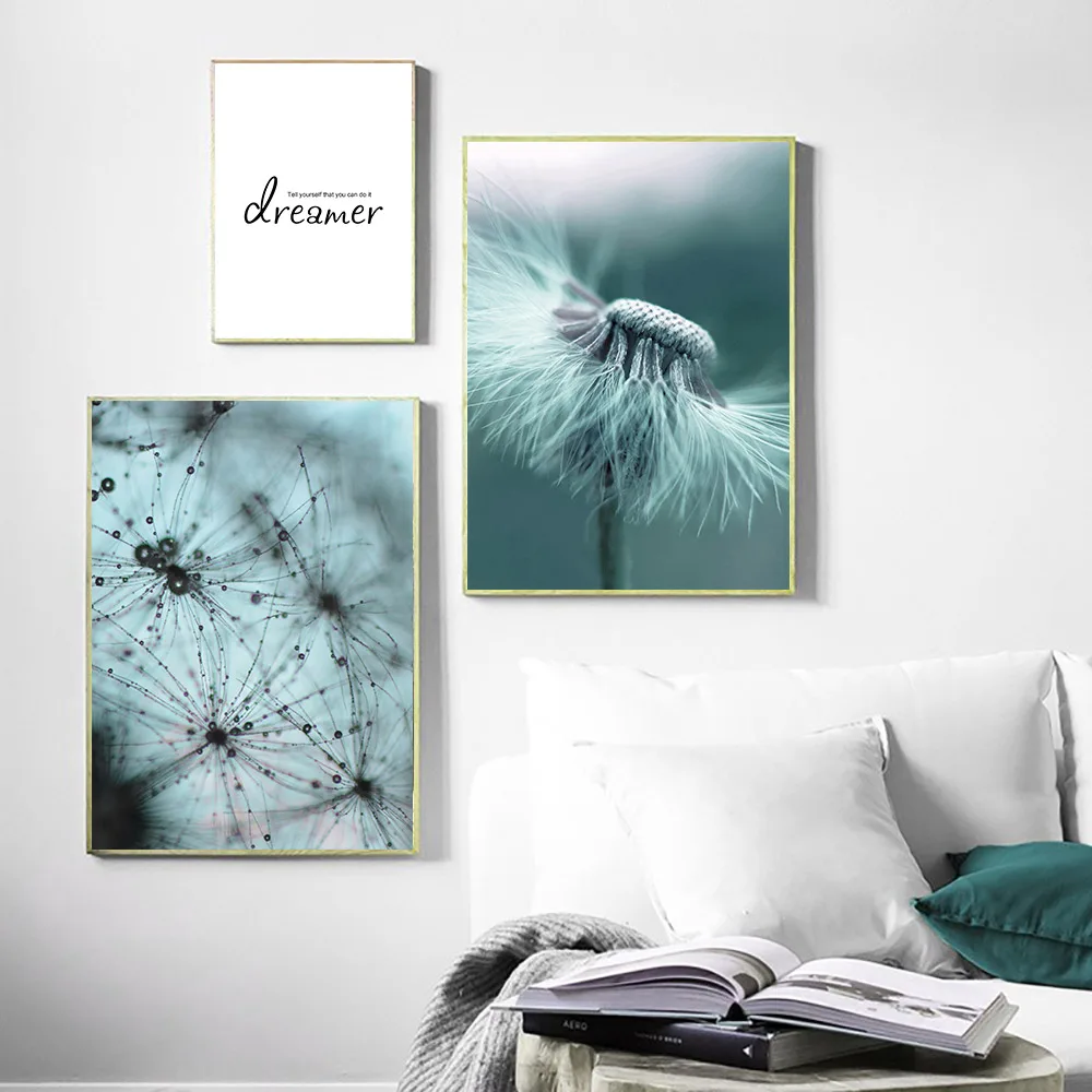 Одуванчик пейзаж настенное искусство холст картина скандинавский постер и