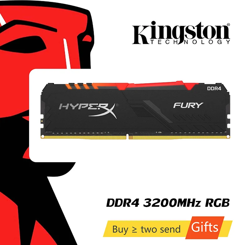 

Kingston HyperX FURY DDR4 RGB Memory 2666 MHz 3200MHz DDR4 CL15 DIMM XMP 8GB 16GB Memoria Ram ddr4 for Desktop Memory Rams