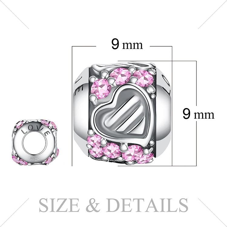 JewelryPalace Романтическая любовь 0.3ct Искусственный розовый сапфир 925 пробы Подвески-талисманы в виде серебряного сердца для Для женщин/мамы/дочери Новая горячая распродажа