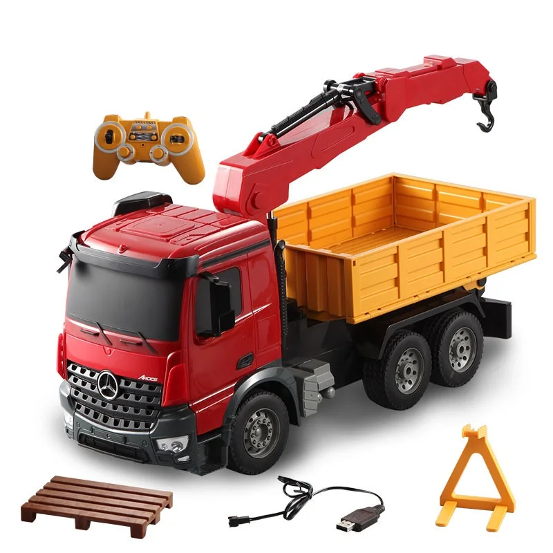 

High Simulation Remote Control Engineering Truck with Lift function and sound light 180 degree rotation RC Crane Truck Dumper To