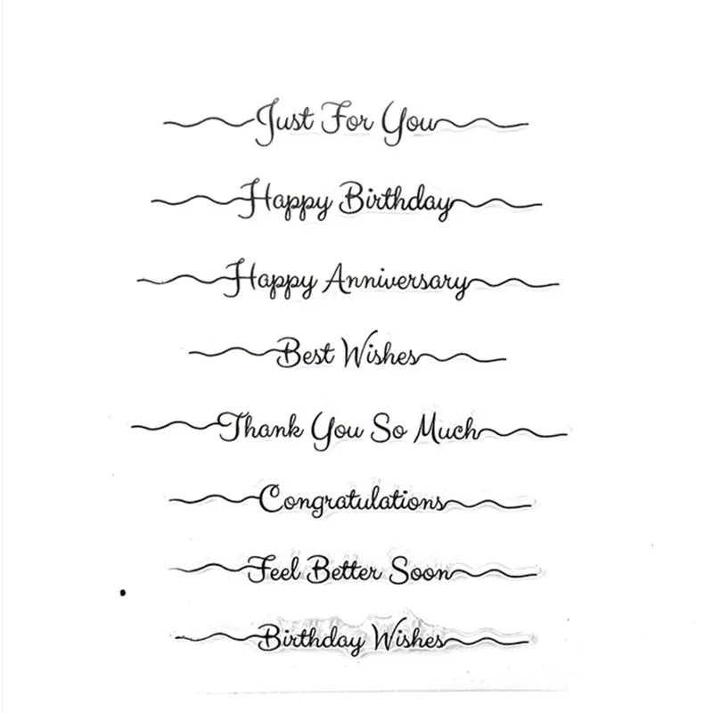 

Happy Birthday Letters Clear Stamp Postcard Handcraft Transparent Soft Seal Album Poster Scarpbooking DIY Paper Decor Cards