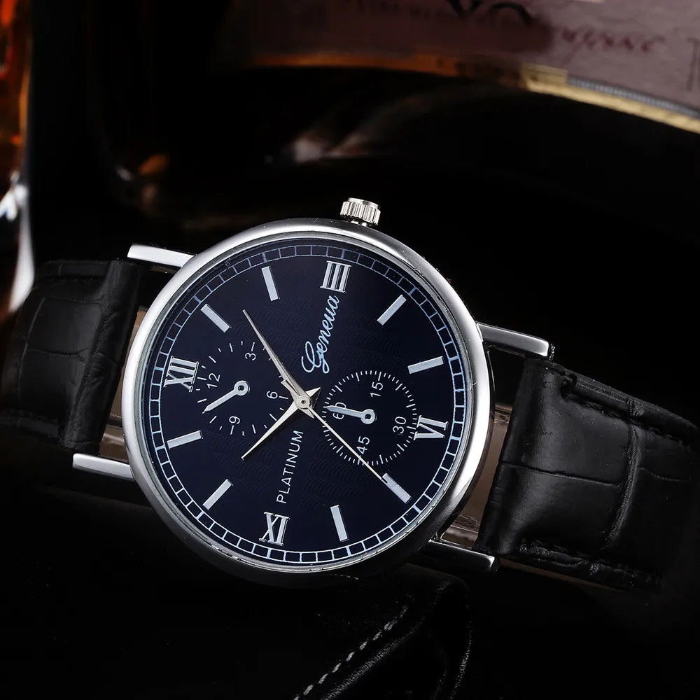 

Retro Design Leather Band Analog Alloy Quartz Wrist Watch Simple Business Mesh Belt Quartz Watch Relogio Masculino