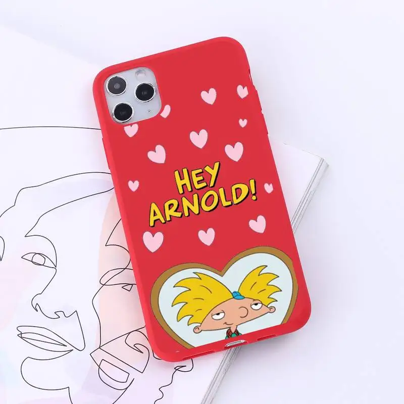 

Hey Arnold American Cartoon Phone Case Candy Color for iPhone 6 7 8 11 12 s mini pro X XS XR MAX Plus