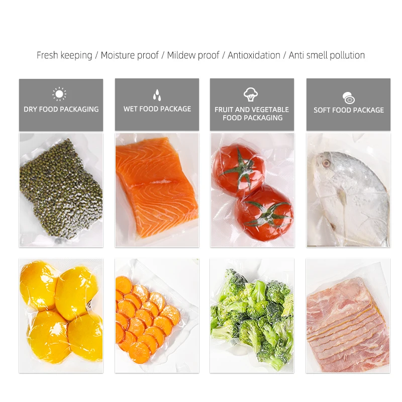 

20*25cm BPA Free Vacuum Sealing Bags Kitchen Dry Wet Food Vacuum Storage Bags Fruit Vaccum Sealer Packer Fresh-Keeping Bags