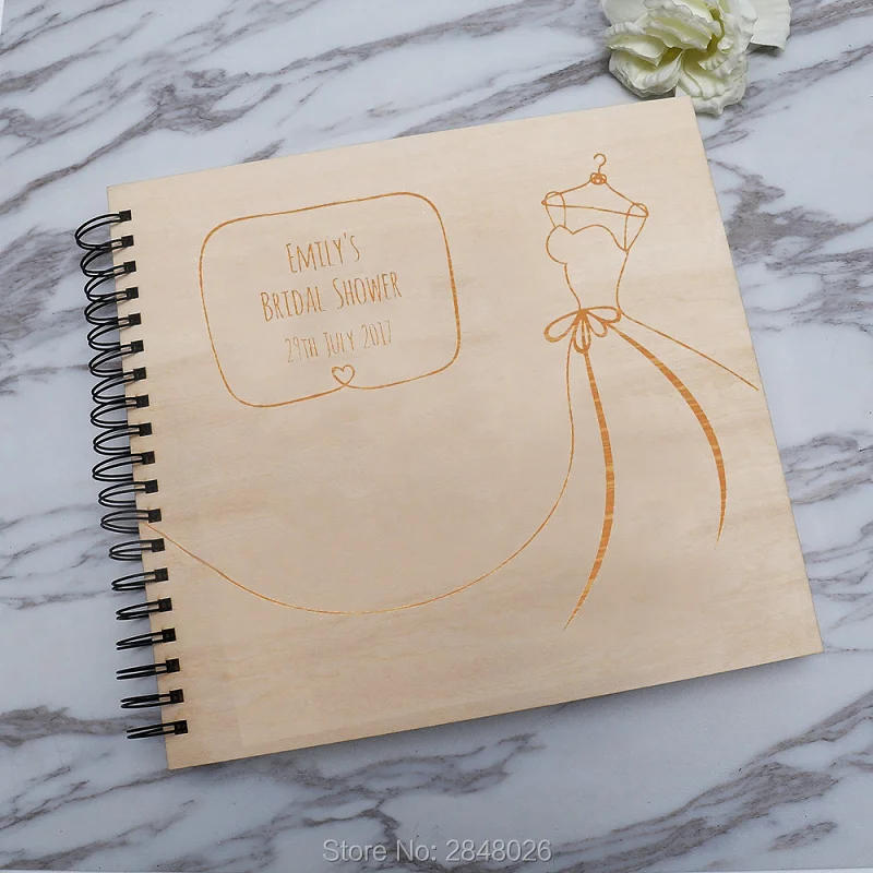 Деревенский индивидуальный деревянный Свадебный фотоальбом для душа