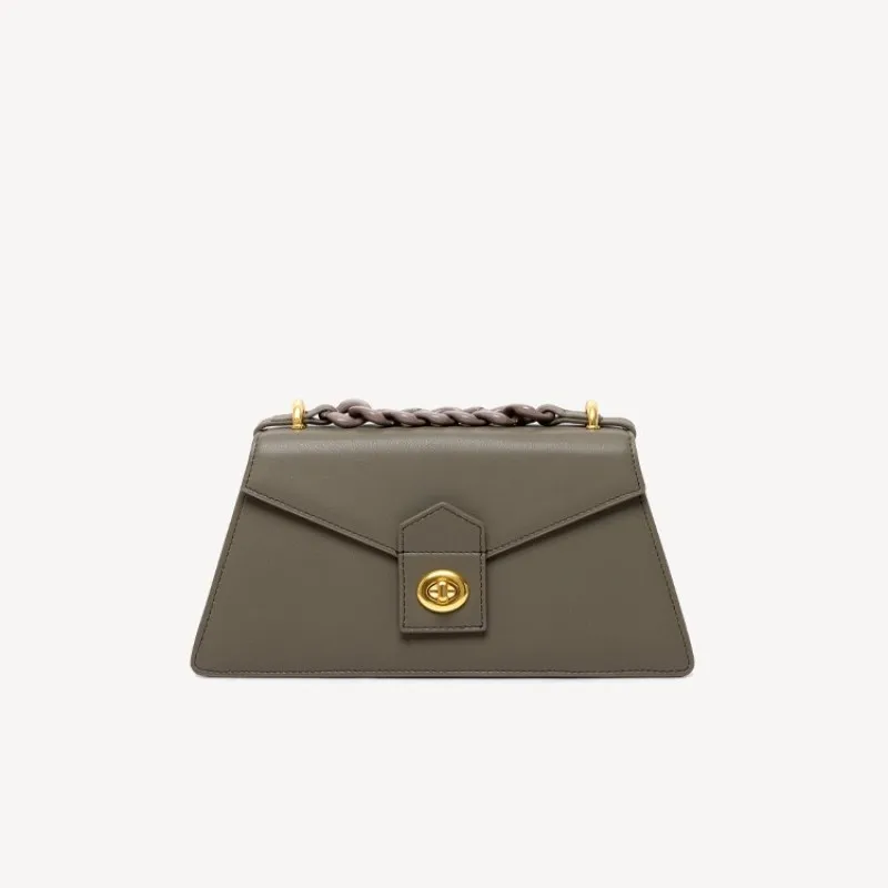 

Elegant Ladies Cow Split Leather Shoulder Bag Fashion Hasp Flap Office Women Packing Bags Chain Designer Slung Crossbody Bag