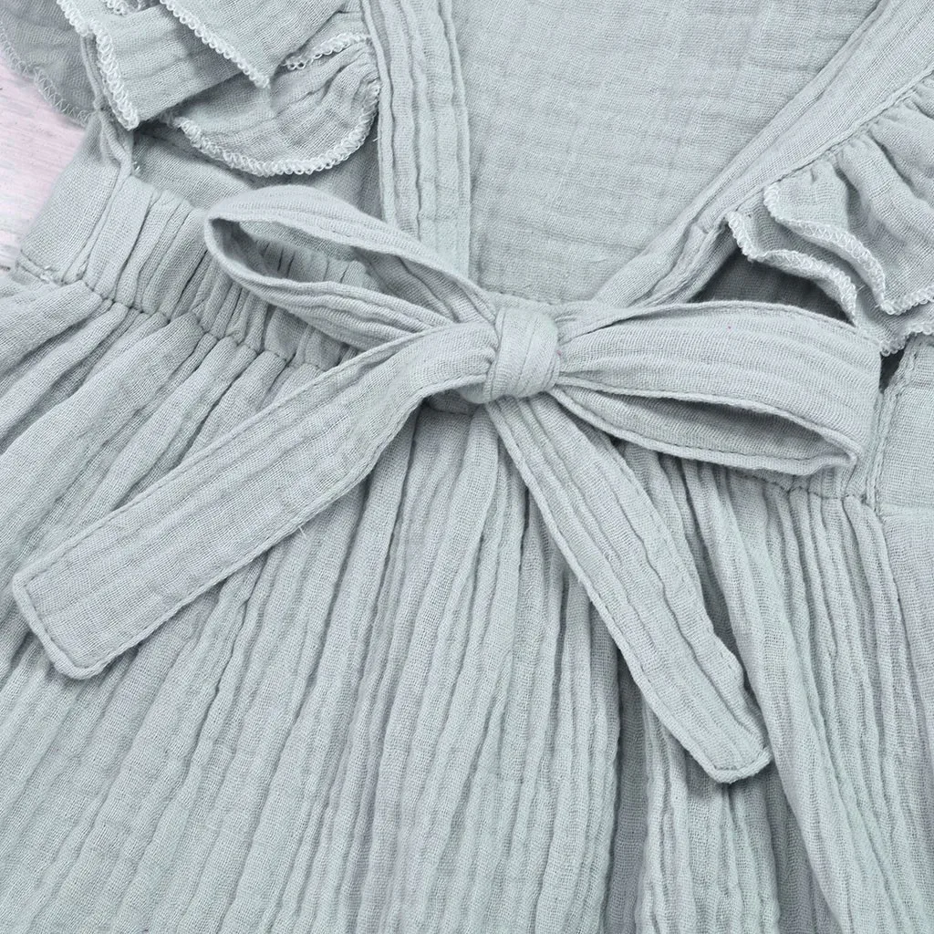 

Newborn Infant Bodysuit Baby Girls Solid Color Ruffle Backless Flying Sleeve Baby Clothes Romper Bodysuit Kawaii Outfits Clothes