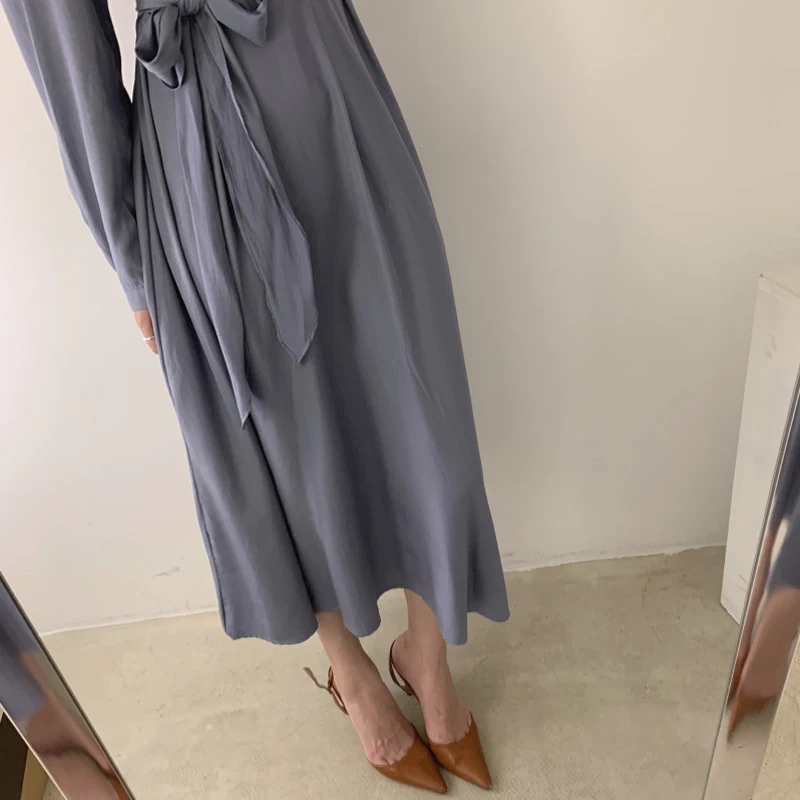 BGTEEVER винтажное длинное женское платье с v-образным вырезом повседневное длинным