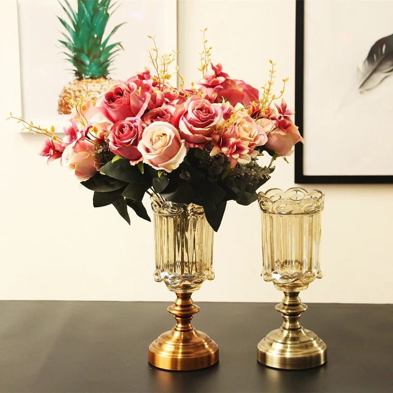 Европейский винтажный дизайн хрустальная ваза сухие вазы для цветов антикварные