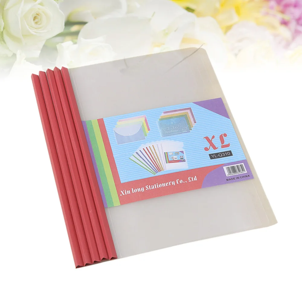 

10Pcs Transparent File Folder Sliding Bar Report Covers A4 Report Display Cover Organizer Binder (Q310-Blue)