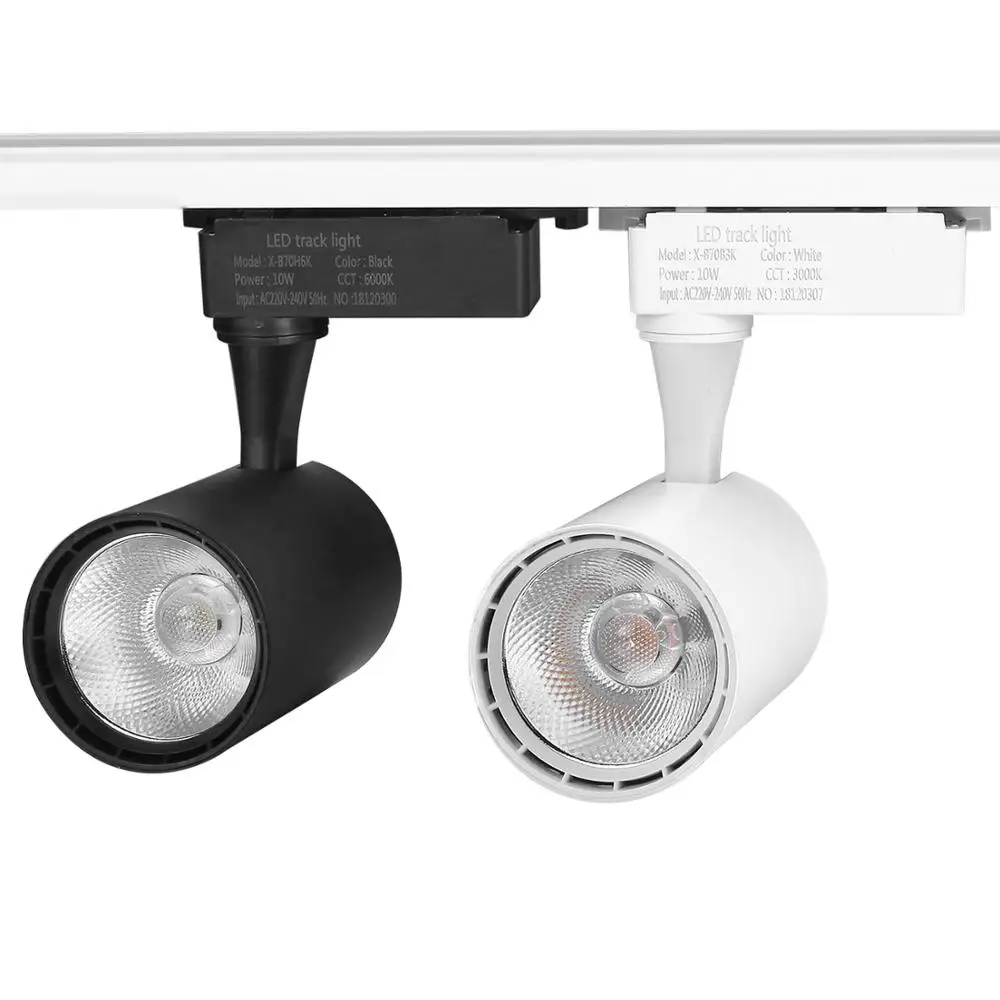 NEW LED COB Track Rail Light 10W 20W AC220V Spotlight Adjustable Lighting lamp for Mall Exhibition Office black/white | Лампы и