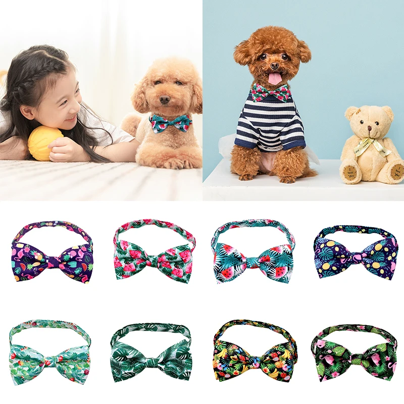 

Dog/Cat Decorative Accessory Cotton Collars Summer Dog Bow Tie Tropical Fruit Style Pet Supplies Fashion Pet Dog Bowties Collar
