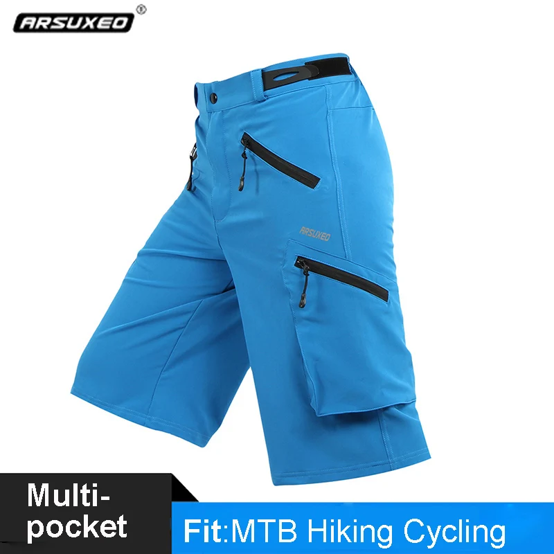 

ARSUXEO Mens Outdoor Sports Hiking Shorts Breathable Trekking Pockets Shorts MTB Bike Shorts Camping Fishing Short Pants