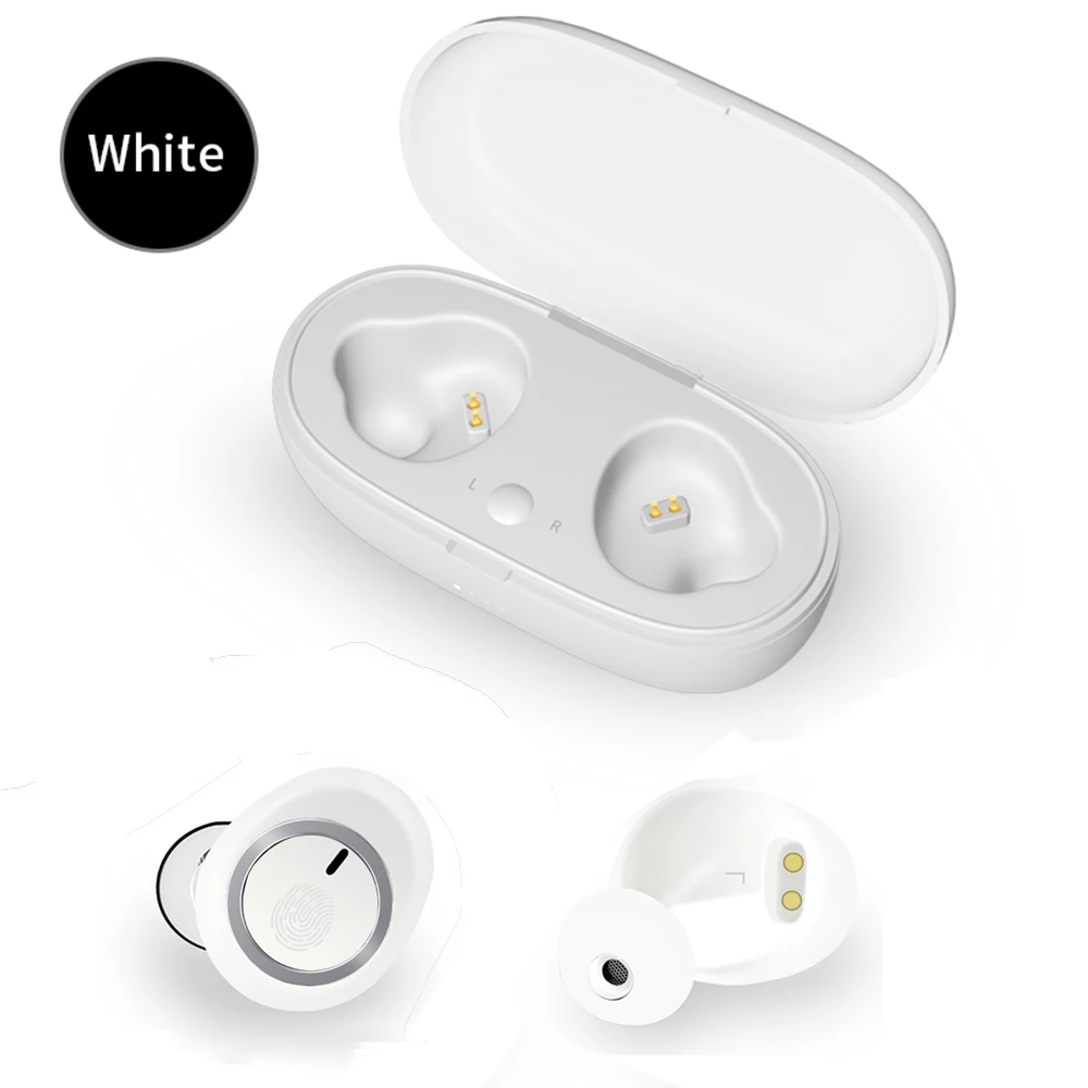 TWS беспроводные наушники для телефона Bluetooth Наушники 5,0 блютуз гарнитура bluetooth спортивные наушники стерео Bluetooth гарнитура громкой связи вкладыши в ухо для телефонов наушники для айфон безпроводные - Цвет: Белый