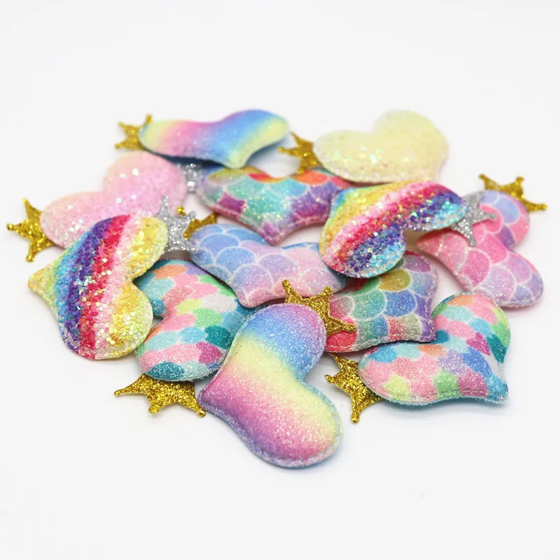 12 шт. блестящее кожаное Персиковое сердце для заколок волос украшение рукоделия