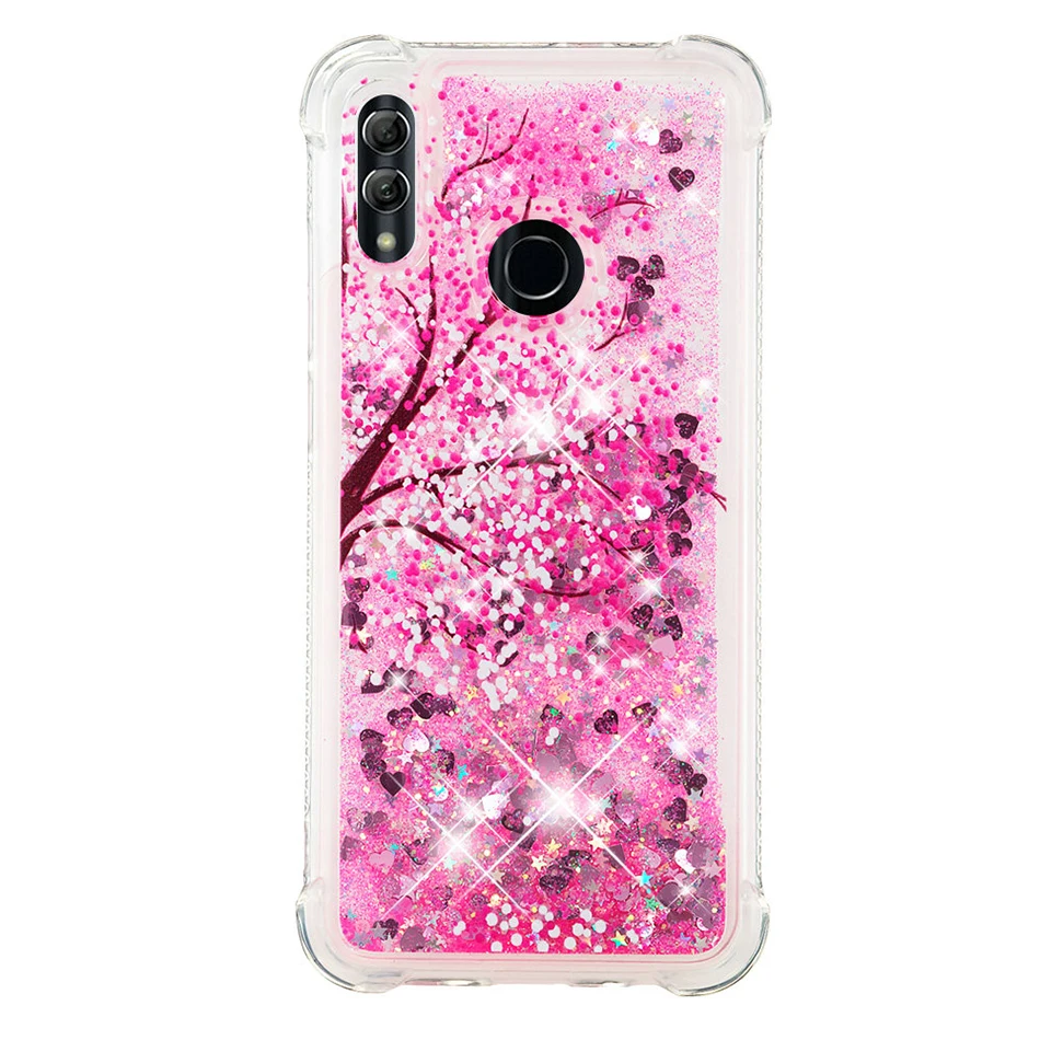 Sakura Блестящий Жидкий чехол с блестками для huawei Honor 10 Lite mate 20 Pro P30 Pro P20 P10 P9 P8 Lite P Smart Quicksand чехлы - Цвет: Sakura