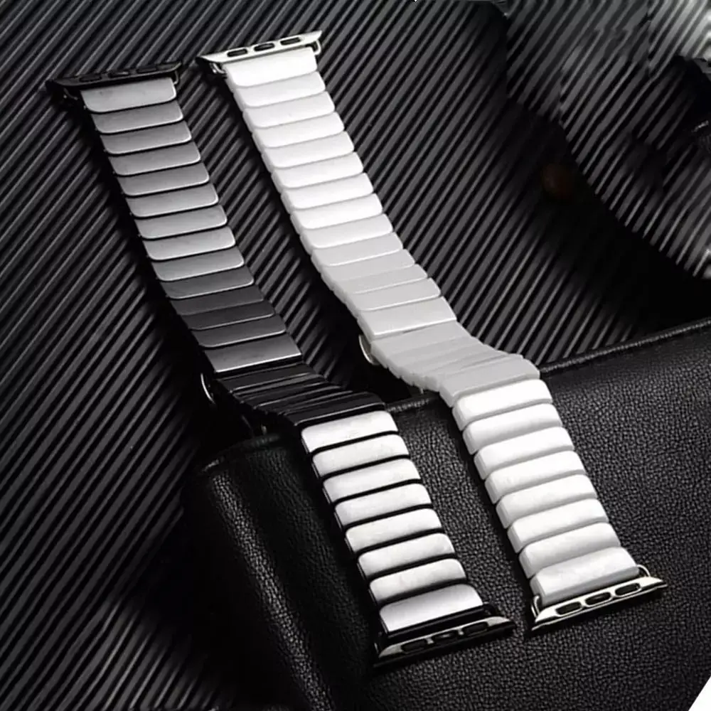 Ceramic Watchband for Apple Watch band 44mm 42mm Smart Watch Link Strap Bracelet Ceramic Watchband iWatch series 5 4 3 40mm 38mm