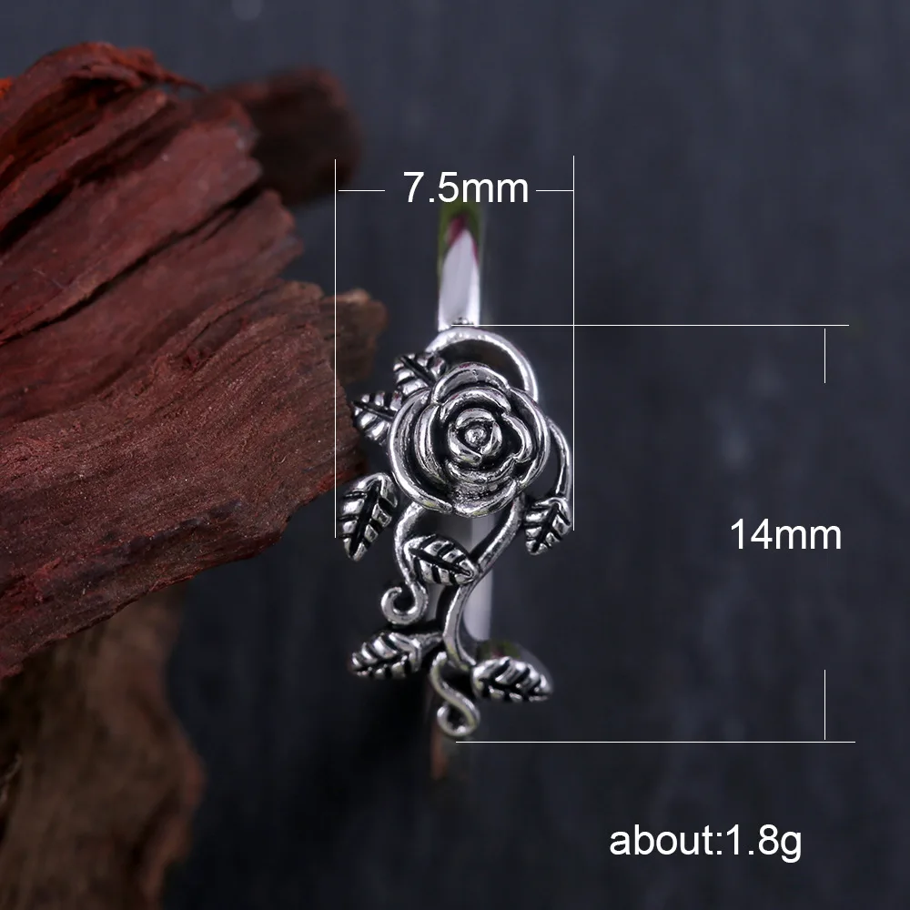 925 Sterling Silver Ring For Women Wedding Engagement Fine Jewelry Retro Rose Ancient | Украшения и аксессуары