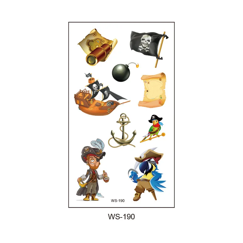 10 шт. временная татуировка пиратского персонажа наклейка на тело капитана Джейка