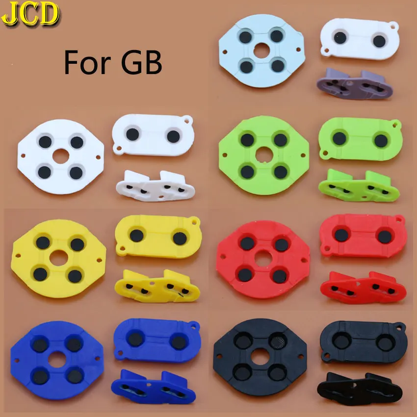 JCD 1 комплект красочных резиновый проводящий Buttons D pad для Nintendo приставка GameBoy GB A B