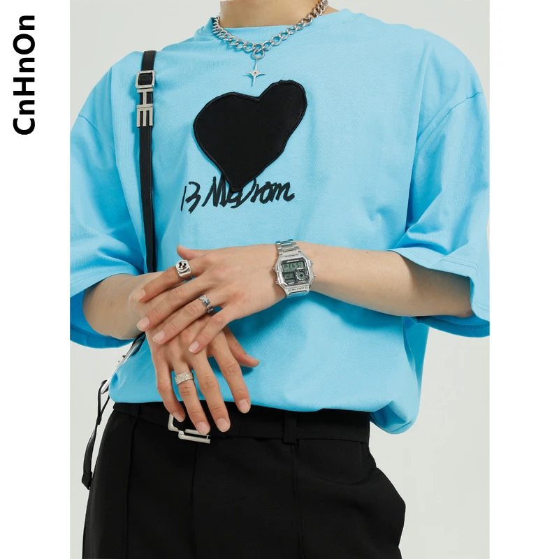 

Summer new product design short-sleeved shirt male love letter printed T-shirt M1-G-335